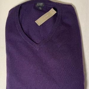 J.Crew  Brand New (NWT)Men's 100%Soft MerinoWool Sweater szM Purpl or Grn or RED